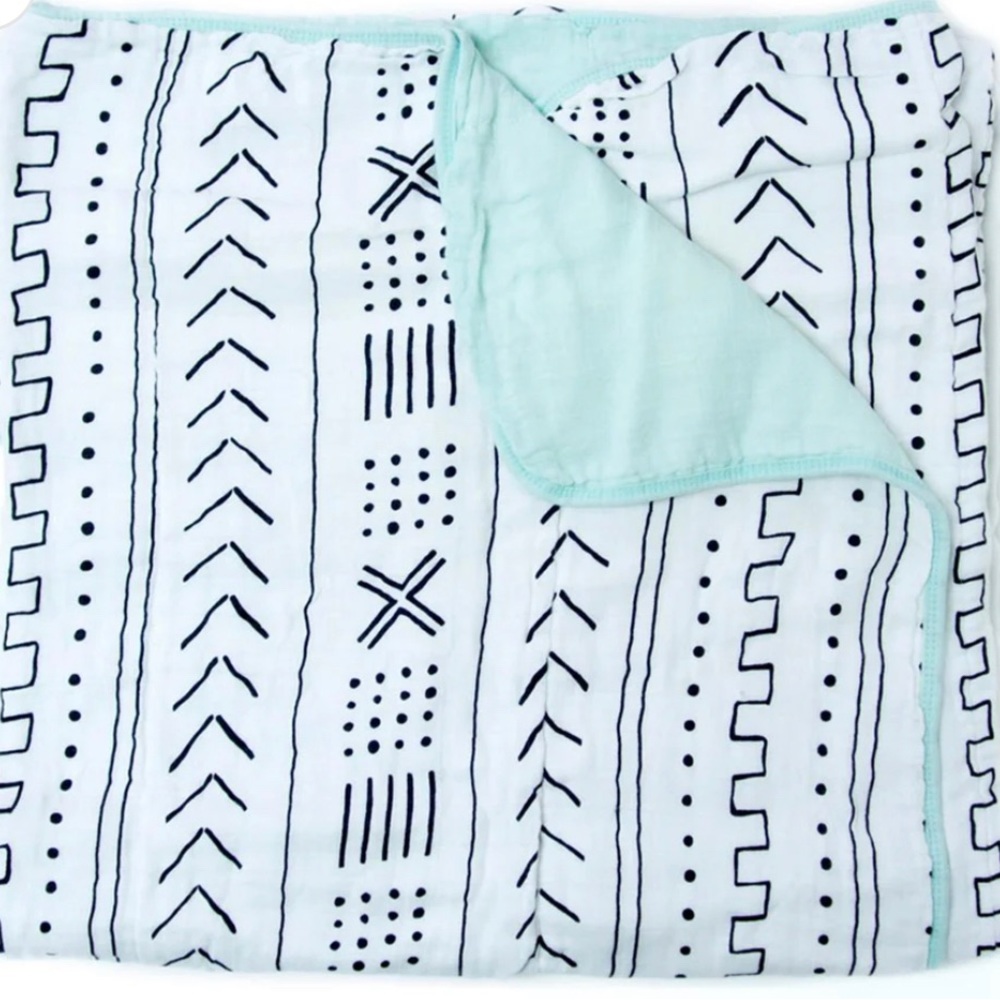 Loulou Lollipop Luxe Muslin Quilt Blanket in Mudcloth